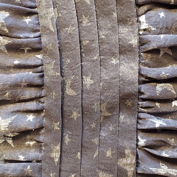 ModCloth Grey Velvet Metallic Silver Stars High Neck A-Line Dress Size M - Picture 4 of 10